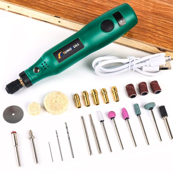 TUNGFULL Kabelloses Drehwerkzeug USB Holzbearbeitung Gravierstift DIY Für Schmuck Metall Glas Drahtlose Bohrmaschine Mini