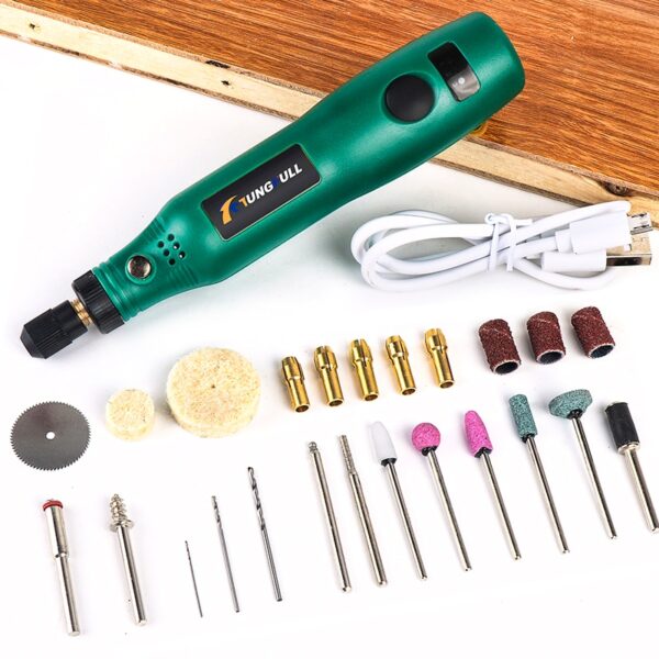 TUNGFULL Cordless Rotary Tool USB Woodworking Engraving Cholembera DIY Ya Zodzikongoletsera Zachitsulo Zachitsulo Zachitsulo Zopanda Zingwe Zopanda zingwe.