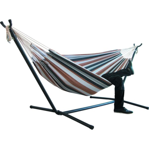 Duha ka tawo nga Hammock Camping Thicken Swinging Chair Sa gawas Hanging Bed Canvas Rocking Chair Wala sa Duyan 4