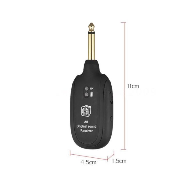 UHF Guitar Wireless System Transmitter Receiver Built in Rechargeable wireless guitar transmitter 4