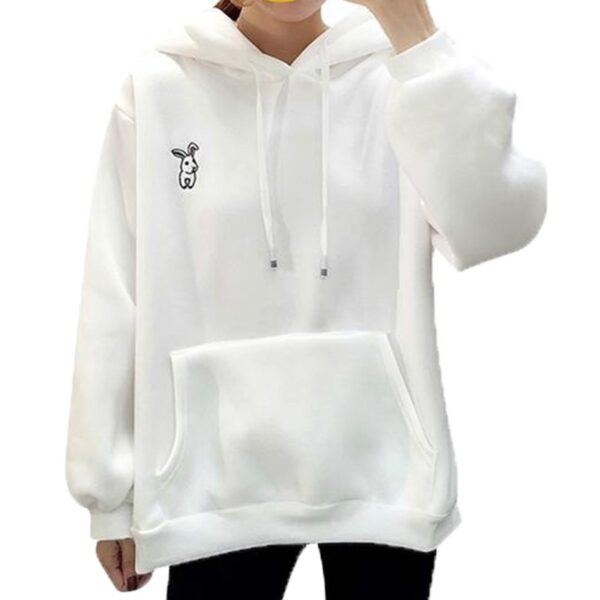 Women Cute Bunny Printed Girl Hoodie Casual Long Sleeve Sweatshirt Pullover Ears Plus Size Top Sweatershirt 1