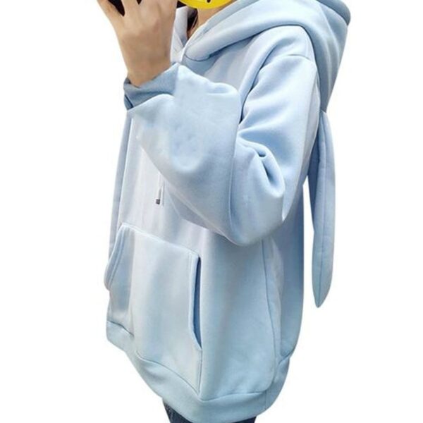 Mga Babaye nga Cute Bunny Printed Girl Hoodie Casual Long Sleeve Sweatshirt Pullover Ears Plus Size Top Sweatershirt 2