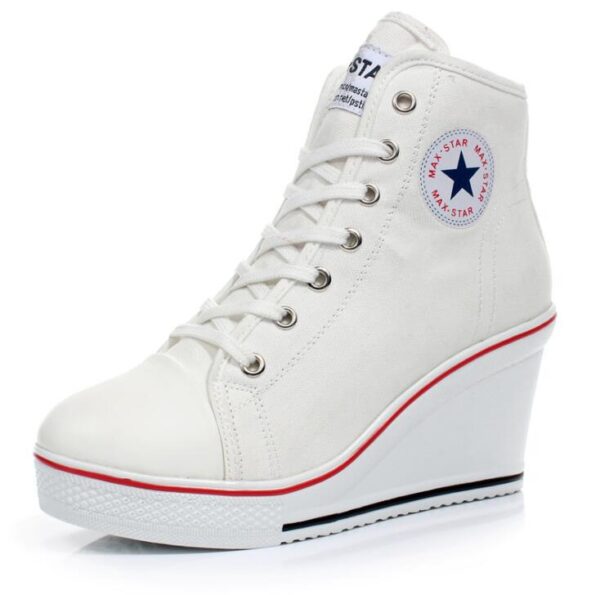 Wahine Wedges Badge High Top Platform Shoe Wahine ULAULA 'Ele'ele Kasual Trainers Elevator Kamaa Kiekie 1