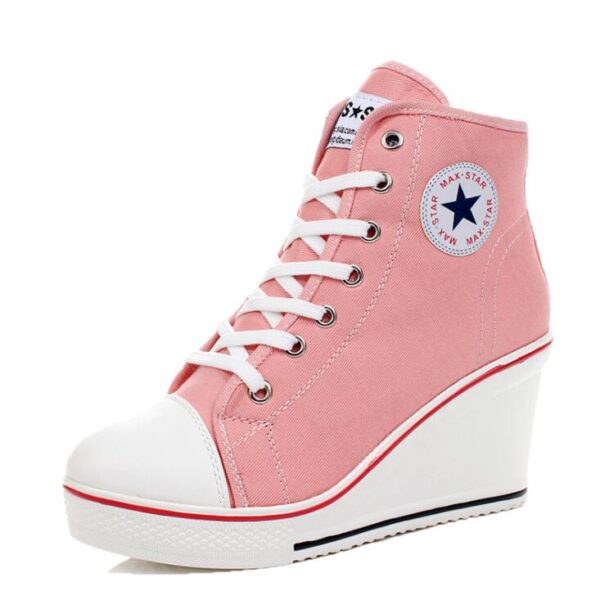 Wahine Wedges Badge High Top Platform Shoe Wahine ULAULA 'Ele'ele Kasual Trainers Elevator Kamaa Kiekie 2