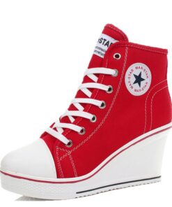 red high top wedge sneakers
