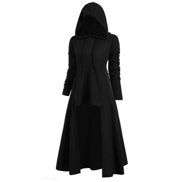 Womens Gothic Long Hoodies Sweatshirt Plus Size Vintage Cloak High Low Pullovers Tops Oversize Outwear Women 2