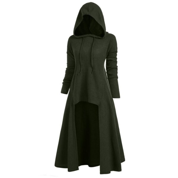 Womens Gothic Long Hoodies Sweatshirt Plus Size Vintage Cloak High Low Pullovers Tops Oversize Outwear Women 3