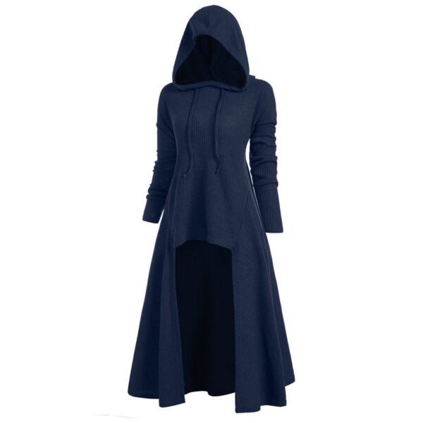 Womens Gothic Long Hoodies Sweatshirt Plus Size Vintage Cloak High Low Pullovers Tops Oversize Outwear Women 5