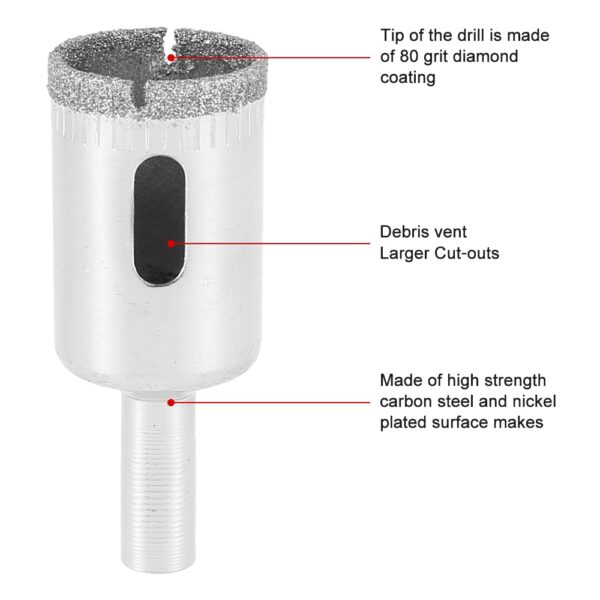 15pcs Diamond Coated Drill Bit Set Tile Marble Glass Ceramic Hole Saw Drilling Bits For Power 3