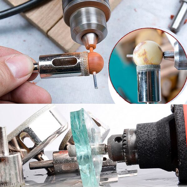 15pcs Diamond Coated Drill Bit Set Tile Marble Glass Ceramic Hole Saw Drilling Bits For Power 4