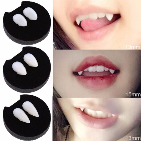 2 عدد Cosplay هالووین دندان مصنوعی زامبی Ghost Devil Werewolf Teeth Box بسته بندی شده هدیه کادویی لباس مهمانی خون آشام