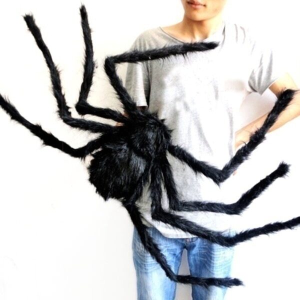 30cm 50cm 75cm 90cm 125cm 150cm 200cm ʻEleʻele Spider Halloween Decor Haunted House Prop i loko o waho 2
