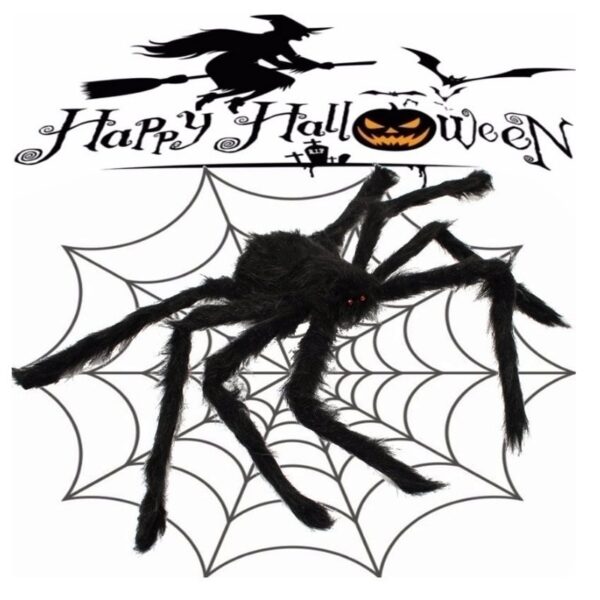 30cm 50cm 75cm 90cm 125cm 150cm 200cm ʻEleʻele Spider Halloween Decor Haunted House Prop i loko o waho 3