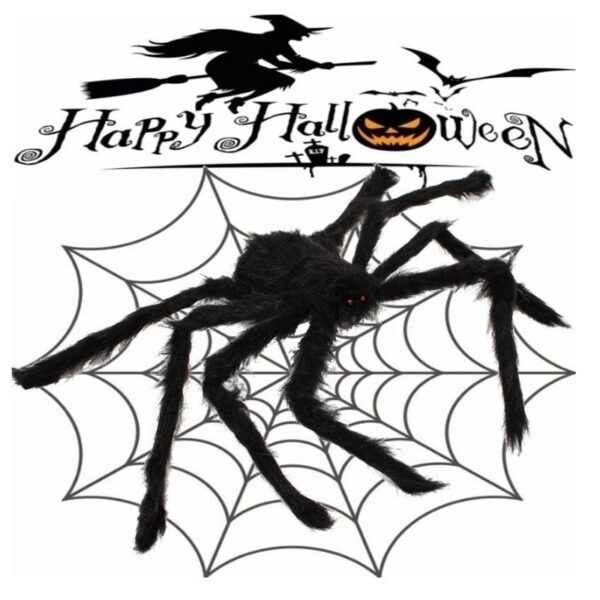 30cm 50cm 75cm 90cm 125cm 150cm 200cm Black Spider Halloween Decoration Haunted House Prop Indoor Outdoor 3