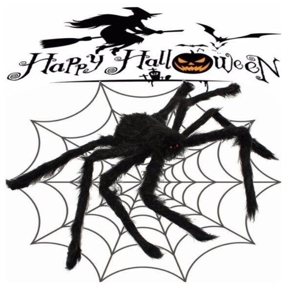 30cm 50cm 75cm 90cm 125cm 150cm 200cm Black Spider Decoration Halloween Haunted House Prop Indoor Outdoor 3