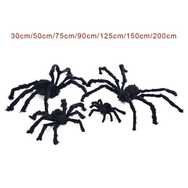 30cm 50cm 75cm 90cm 125cm 150cm 200cm Black Spider Decoration Halloween Haunted House Prop Indoor Outdoor 4