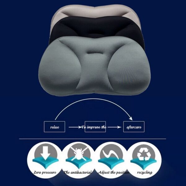 3D തലയണ എർഗണോമിക് മെമ്മറി ഫോം തലയിണ കഴുകാവുന്ന ട്രാവൽ നെക്ക് കണികാ തലയണ 3D തലയിണ സ്ലീപ്പ് കുഷ്യൻ മൈക്രോ 1