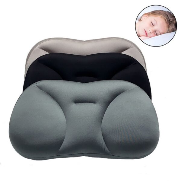 3D 枕頭人體工學記憶泡沫枕頭可水洗旅行頸枕顆粒枕 3D 枕頭睡眠靠墊微型 4