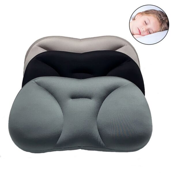 Almohada 3D Almohada ergonómica de espuma viscoelástica Almohada de viaje lavable de partículas Almohada 3D Cojín de dormir Micro 4