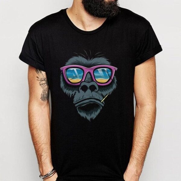 Cool Monkey Sunglashes Herre ST-skjorte Cool Men S Monkey Shirt Sunlashes
