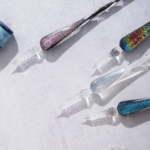 Crystal Starry Sky Glass Ink Pen Glass Dip Pen Ho an'ny fanoratana Fountain Pen Set Gift U1JA 3