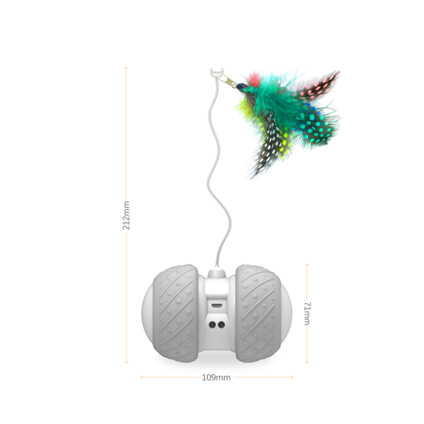 Elektroniese troeteldier kat speelgoed slim outomatiese kat teaser met LED wiele herlaaibare flits rol kleurvolle lig 3