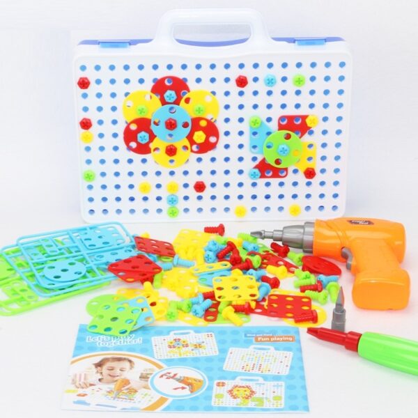 Kids Drill Screw Nut Puzzle Toys Pretend Play Tool Drill Disassembly Assembly Children Toy Drill Puzzle 1
