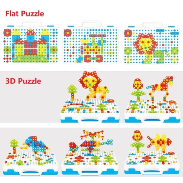 Burghiu pentru copii Șurub cu piulițe Puzzle Jucării Pretend instrument de joacă Burghiu Dezasamblare Asamblare Jocuri pentru copii Burghiu Puzzle 3