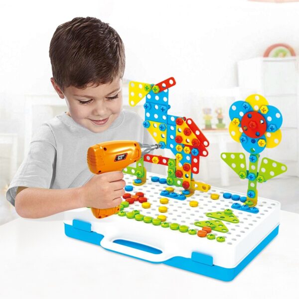 Kids Drill Screw Nut Puzzle Toys Pretend Play Tool Drill Disassembly Assembly Children Toy Drill Puzzle