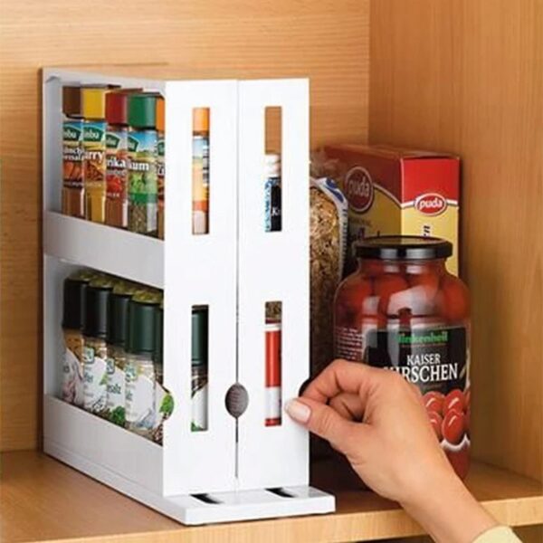 Kitchen Spice Oganeza Rack Multi Aiki Juyawa Ma'aji Shelf Slide Kitchen Cabinet Cupboard Oganeza Kitchen Adana 1