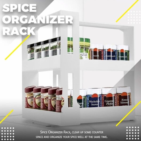 Kitchen Spice Organizer Rack Multi Function Rotating Storage Shelf Slide Kitchen Cabinet Cupboard Organizer Kitchen Storage 2
