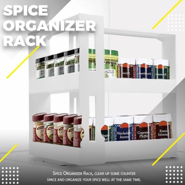 Kök Spice Organizer Rack Multifunktion Roterande Förvaring Hylla Skjut Köksskåp Skåp Organizer Kök Förvaring 2