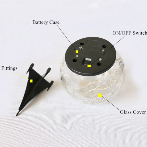 Led Solar Light For Garden Deco Outdoor Solar Courtyard Light Cracked Glass Ball Buried Light automatical 2