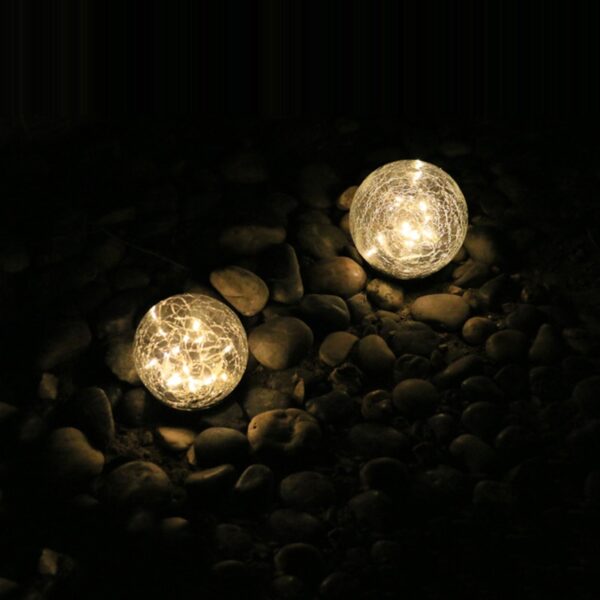 Led Solar Light For Garden Deco Outdoor Solar Courtyard Light Cracked Glass Ball Buried Light automatical 5