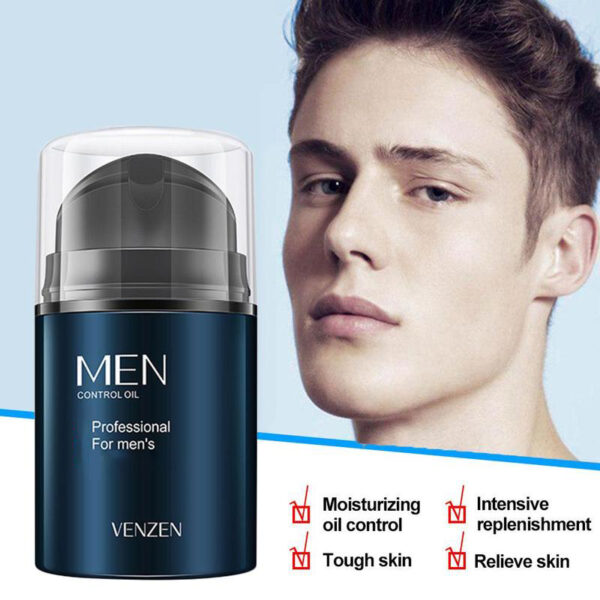 Crema facial para hombres, crema hidratante refrescante para control de aceite, brillo de poros de colágeno, cuidado da pel antienvellecemento 4 1