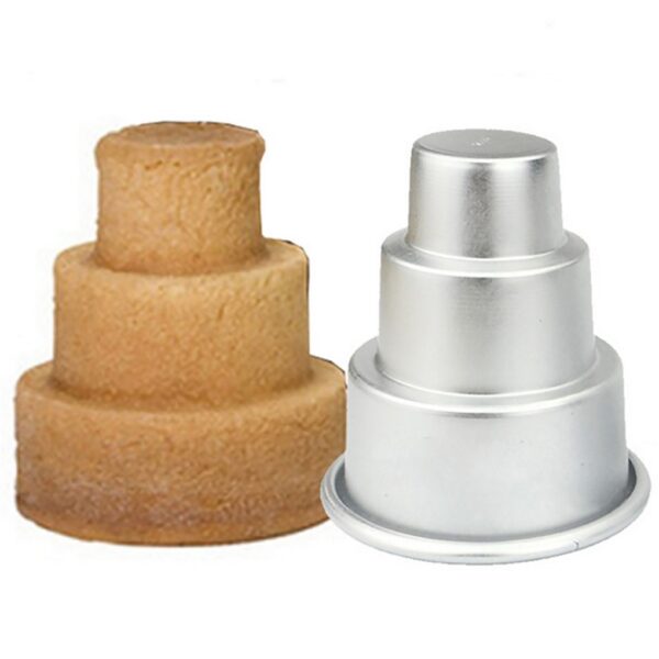 Mini 3 Tier Cake Pan Home Birthday DIY Pudding Cupcake suia Alumini Alloy Kuki Sukalati taoina