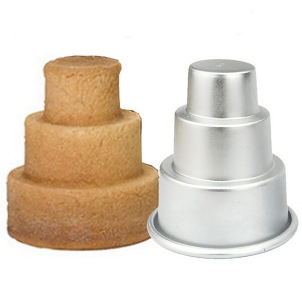 Mini 3 Tier Cake Pan Home Birthday DIY Pudding Cupcake Mould Αλουμίνιο Κράμα Cookie Σοκολάτα Ψήσιμο