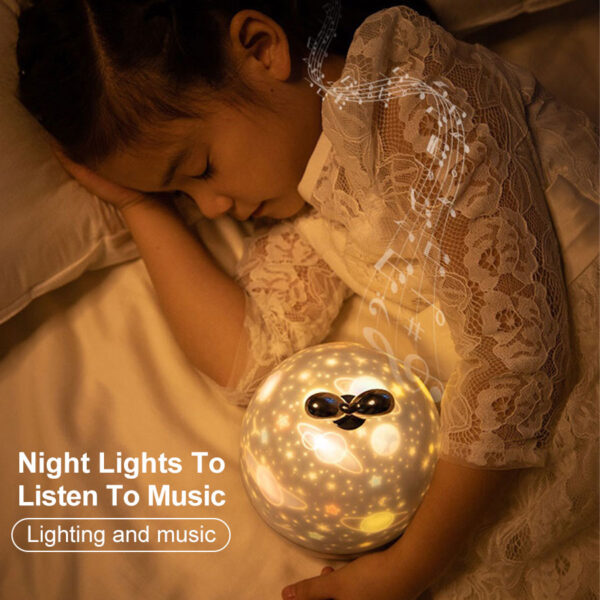 Projektor muzyczny lampka nocna z głośnikiem BT Chargeable Universe Starry Sky Obróć lampę LED Kolorowe migające 2