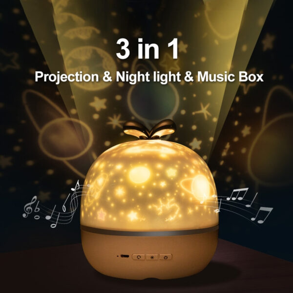 Music Projector Night Light With BT Speaker Chargeable Universe Starry Sky Rotate LED Lamp Colorful Flashing 6