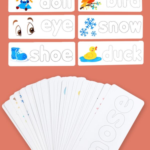 NEW Wooden Alphabet Letter Learning Cards Set Word Spelling Practice Game Toy English Letters Spelling Card 2