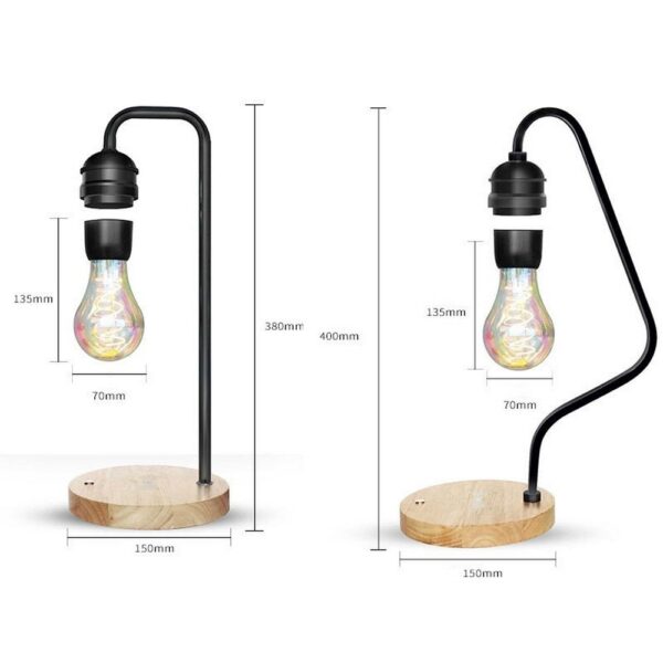 Novelty LED Magnetic Levitation Bulb Hover Floating Desk Lamp Magic Black Tech Wireless Charger for Phone 2