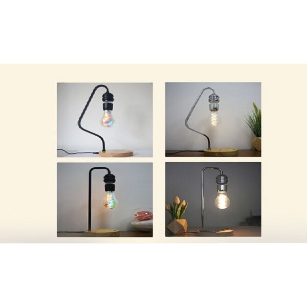 Novelty LED Magnetic Levitation Bulb Hover Floating Desk Lamp Magic Black Tech Wireless Charger for Phone 4