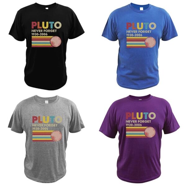 Plutão nunca esqueça t camisa vintage engraçado amante astrológico presente impressão digital planeta anão de alta qualidade 1