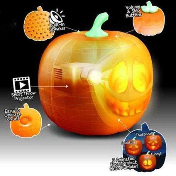 Spot Halloween Flash Talking Animated LED Pumpkin Projection Lamp for Halloween Home Party Pumpkin Lantern Home 2