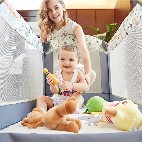 발 데라 다기능 접이식 아기 침대 패션 휴대용 게임 침대 0 3 년 아기 침대 밴드 모기 3