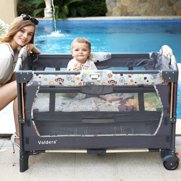 Valdera multifunctional folding baby bed fashion portable game bed 0 3 years baby bed band mosquito 4
