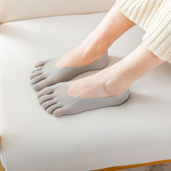 Women Summer Five finger Socks Female ultrathin sock Funny Toe invisible sokken with silicone anti skid 1.jpg 640x640 1