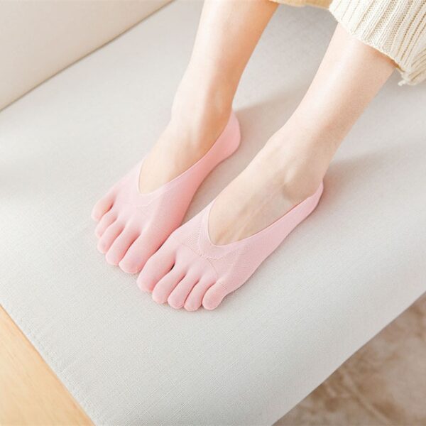 Phụ nữ Mùa hè Vớ năm ngón Nữ Tất siêu mỏng Vui nhộn Ngón chân vô hình sokken với silicone chống trượt 3.jpg 640x640 3