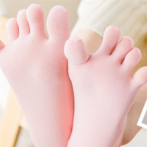 Women Summer Five finger Socks Female ultrathin sock Funny Toe invisible sokken with silicone anti skid 4