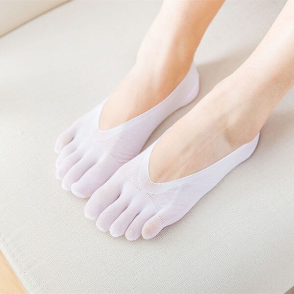 Дамски летни чорапи с пет пръста Женски ултратън чорап Funny Toe невидим sokken със силикон против плъзгане 4.jpg 640x640 4
